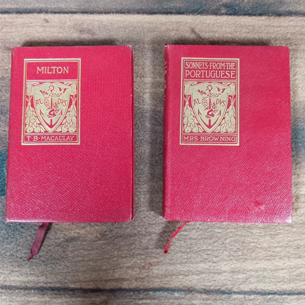 Miniature Classic Literature Books Lot of 6 Red Gold Gilded Editions